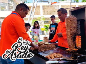 Trompos de tacos al pastor para eventos escolares
